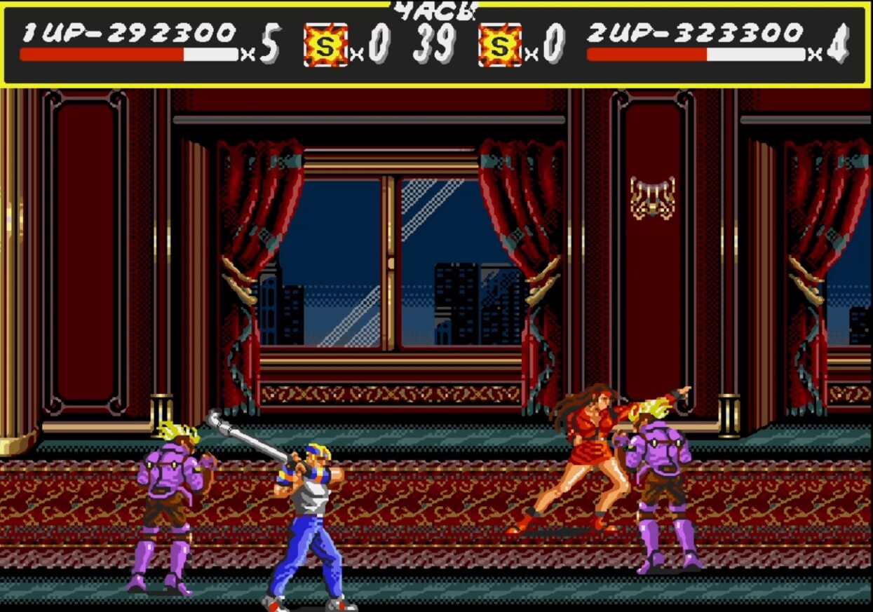 Streets Of Rage 1 - геймплей игры Sega Mega Drive\Genesis